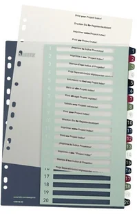 Leitz A4 Register, 20 notatniki Rexel Advance posiadają w biurze, okładki, ekstra szeroka, PP, Style, wielokolorowa, wielokolorowa 12390000 - Zakładki do książek - miniaturka - grafika 2