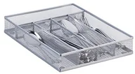 Pozostałe akcesoria kuchenne - Relaxdays Relaxdays skrzynka na sztućce metalowe oplot, wkładka na sztućce otwarte, drut wzornictwo, rozmiar M, HBT: 5 x 23,5 x 31,7 cm, wąskie 10022512_55 - miniaturka - grafika 1