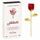 Gadżety dla niej i dla niego - Murrano Kryształowa Róża w Personalizowanym Pudełku Życzenia dla Niej KRSZ-RZ-009 - miniaturka - grafika 1