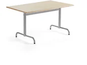Stoły - AJ Produkty Stół PLURAL, 1200x800x600 mm, blat HPL, brzoza, srebrny - miniaturka - grafika 1