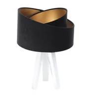 Lampy stojące - ImoLight Lampka stołowa mini-trójnóg biały Awena Czarno-złota 060s-009w - miniaturka - grafika 1