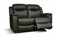 Sofy i kanapy - Vente-Unique Skórzana sofa 2-osobowa EVASION z funkcją relaks - Czarny - miniaturka - grafika 1