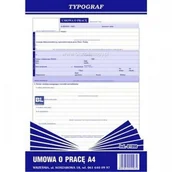 Druki akcydensowe - Typograf Druk samokopiujący umowa o pracę A4 40 kartek 01098/ TP076 - miniaturka - grafika 1