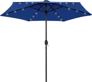 vidaXL Parasol ogrodowy z LED i aluminiowym słupkiem, 270 cm, lazurowy vidaXL - Parasole ogrodowe - miniaturka - grafika 8