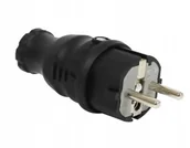 Kostki, złączki, wtyczki - Wtyczka gumowa 16A 230V IP44 uni-schuko F - miniaturka - grafika 1