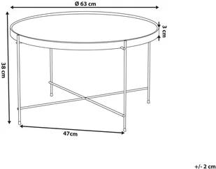 Beliani Beliani Stolik kawowy złoty LUCEA - Ławy i stoliki kawowe - miniaturka - grafika 9