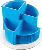 Przyborniki na biurko - Helit h6390530 Multi kołczan Linear, 4 kieszenie z zamkiem talerz obrotowy, biała/jasnoniebieska H6390530 - miniaturka - grafika 1