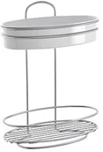 Półki łazienkowe - Metaltex 403704322 Orbit regał z 1 półka na małe części, 2 pięter, metal, chrom/biel, 13 x 26 x 35 cm 403704322 - miniaturka - grafika 1