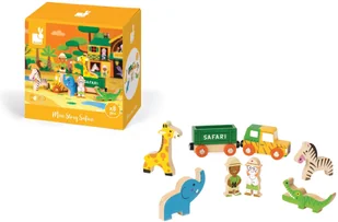 Janod zestaw drewniany Dzikie zwierzęta - Klocki - miniaturka - grafika 2