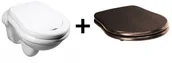 Kompakty WC - Kerasan Retro 52x38 cm biały/orzech/chrom 101501+108840 - miniaturka - grafika 1