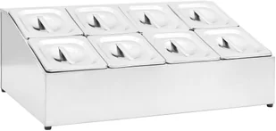 vidaXL Ekspozytor z 8 pojemnikami GN 1/6 stal nierdzewna 51225 - Pozostałe akcesoria kuchenne - miniaturka - grafika 3