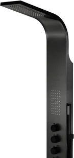 Corsan Panel prysznicowy Samsara S003 czarny z termostatem i wylewką S-003TW SAMSARA CZARNA WY - Panele prysznicowe - miniaturka - grafika 6