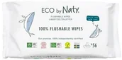 Chusteczki nawilżane - Naty ECO by ECO vlhčené ubrousky bez vůně splachovatelné 56 ks) - miniaturka - grafika 1