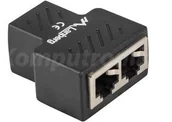 Adaptery i przejściówki - Lanberg Adapter spliter sieciowy RJ45 X2 ADS-RJ45-2RJ45-OS - miniaturka - grafika 1