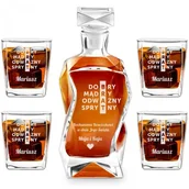 Karafki - Murrano Zestaw Karafka Łamana z 4 Szklankami Grawer Dla Brata KARK_4xSZC-004 - miniaturka - grafika 1