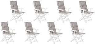 Beliani Zestaw 8 poduszek na krzesła ogrodowe brązowoszary MAUI - Poduszki ogrodowe - miniaturka - grafika 3