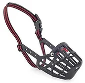 Pozostałe akcesoria dla kotów - Ancol Tworzywo sztuczne kaganiec dla psów, naturalne, 4, czarny/czerwony - miniaturka - grafika 1