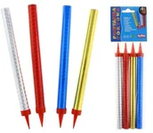 Pozostałe akcesoria dla plastyków - GoDan Fontanna na tort holograficzna 18 cm 4 sztuki - miniaturka - grafika 1