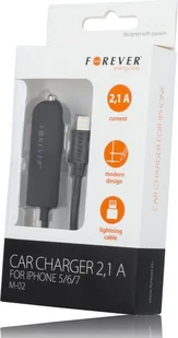 Forever TelForceOne Ładowarka samochodowa do iPhone 5/6/7 2,1A M02 czarna - Ładowarki samochodowe - miniaturka - grafika 2