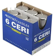 Świece - Cereria di Giorgio cereria di Giorgio risth świece, wosku, srebrna, 6 x 6 x 15 cm, 6 sztuki 56216_23 - miniaturka - grafika 1