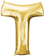 Balony i akcesoria - AMSCAN Balon foliowy złota litera T - 66 x 81 cm - 1 szt. 3298601 - miniaturka - grafika 1