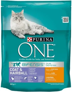 Purina One Coat & Hairball 0,8 kg - Sucha karma dla kotów - miniaturka - grafika 2