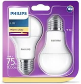 Żarówki LED - Philips bańka E27 11W 75W WW 2-pak - miniaturka - grafika 1