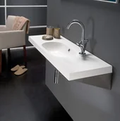 Umywalki - Bathco Ice umywalka dolomitowa blatowa 60cm 0516 - miniaturka - grafika 1