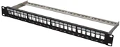 Akcesoria do szaf serwerowych - brak danych Patch panel 19" 24x RJ45 niewyposażony STP czarn - miniaturka - grafika 1