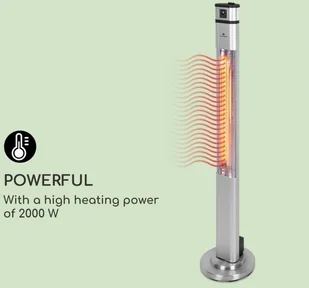 Blumfeldt Blumfeldt Heat Guru Plus grzejnik na podczerwień promiennik podczerwieni 2000 W 3 stopnie grzania pilot, srebrny HHG6-HeatGuruPlus-S - Ogrzewanie przenośne - miniaturka - grafika 6