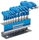 Klucze i nasadki - Silverline 323710 zestaw kluczy imbusowych z uchwytem typu T, 10-częściowy, 210 mm 323710 - miniaturka - grafika 1