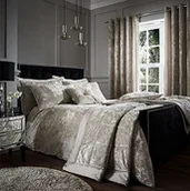 Pościel - Catherine Lansfield Crushed Velvet zestaw zestaw pościeli, Poszewka na kołdrę  naturalny kremowy BD/46254/W/DQS/NT - miniaturka - grafika 1