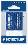 Gumki biurowe - Staedtler 526 50 bk2d gumka Mars Plastic phtalat i lateksu, 2 sztuki w kartę blistrową, biały 52650 BK2D - miniaturka - grafika 1