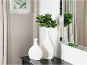 Dekoracje domu - Beliani Beliani Wazon dekoracyjny 39 cm biały THAPSUS - miniaturka - grafika 1