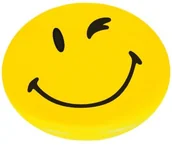 Magnesy - Franken Franken HM30S/6 magnes samoprzylepny, motyw"Happy", 30 mm, 6 sztuk, żółty HM30S/6 - miniaturka - grafika 1