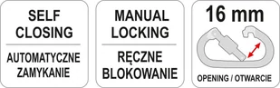 YATO KARABINCZYK ZATRZAŚNIK DO SZELEK BEZPIECZEŃSTWA Z NAKRĘTKĄ BLOKUJĄCĄ YT-74229 - Haki, szakle i karabinki - miniaturka - grafika 4