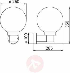 Albert Leuchten Zewnętrzna lampa ścienna 25 czarna - Lampy ogrodowe - miniaturka - grafika 2