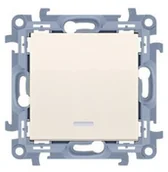 Wyłączniki światła i elektryczne - Kontakt Kontakt_Simon Przycisk bez piktogramu z podświetleniem LED (moduł) 10AX. 250V. zaciski śrubowe krem CP1L.01/41 - miniaturka - grafika 1