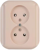 Gniazdka elektryczne - Abex Gniazdo Topaz-Bis 2x2P+Z beżowe - miniaturka - grafika 1