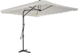 vidaXL Parasol ogrodowy na słupku stalowym, 250 x 250 cm, piaskowy - Parasole ogrodowe - miniaturka - grafika 4
