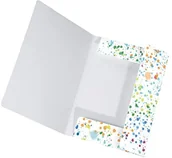 Teczki i skoroszyty - FALKEN Teczka tekturowa dla dzieci Falken z motywem kleksów z bardzo mocnego kartonu z gumką z trzema klapami teczka na rysunki A3 teczka do szkoły lub przedszkola - miniaturka - grafika 1