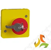 Wyłączniki światła i elektryczne - Schneider Electric MUREVA STYL Mechanizm łącznika awaryjnego zwalniany kluczem IP55 żółty MUR35052 MUR35052/SCH - miniaturka - grafika 1