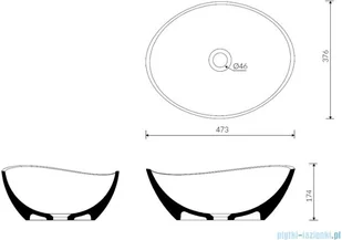 Sanitti Tre umywalka nablatowa 47x37 cm biały mat TRE-47-BM - Umywalki - miniaturka - grafika 2