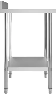 VidaXL Kuchenny stół roboczy z rantem, 80x60x93 cm, stal nierdzewna 51187 VidaXL - Stoły gastronomiczne - miniaturka - grafika 4