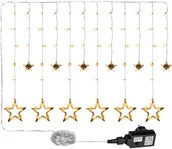 Oświetlenie świąteczne - VOLTRONIC KURTYNA NA OKNO 12 GWIAZD 150 DIOD LAMPKI CHOINKOWE CIEPŁA BIEL 30010195 - miniaturka - grafika 1