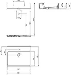 Deante Temisto 60x50 CDT6U6S - Umywalki - miniaturka - grafika 4
