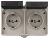 Gniazdka elektryczne - Emos Gniazdo zewnętrzne SCHUKO 250V/16A IP44 2Z - miniaturka - grafika 1