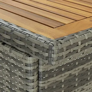 vidaXL 3-częściowy zestaw mebli barowych, polirattan, szary 313474 - Stoły z krzesłami - miniaturka - grafika 2