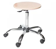 Krzesła i taborety kosmetyczne - Prosedia taboret siedzisko drewniane Silver WOOD - miniaturka - grafika 1