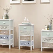 Komody - vidaXL Szafka w stylu shabby chic z 4 szufladami drewno - miniaturka - grafika 1